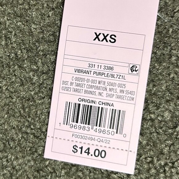 NWT Wild Fable Vibrant Purple Seamless Ribbed Biker Shorts Women's Size XXS - Picture 4 of 5